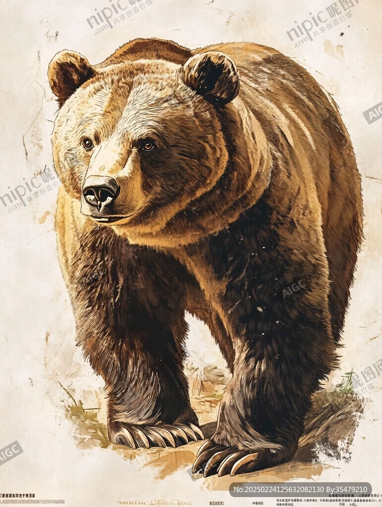 雄壮的动物插画