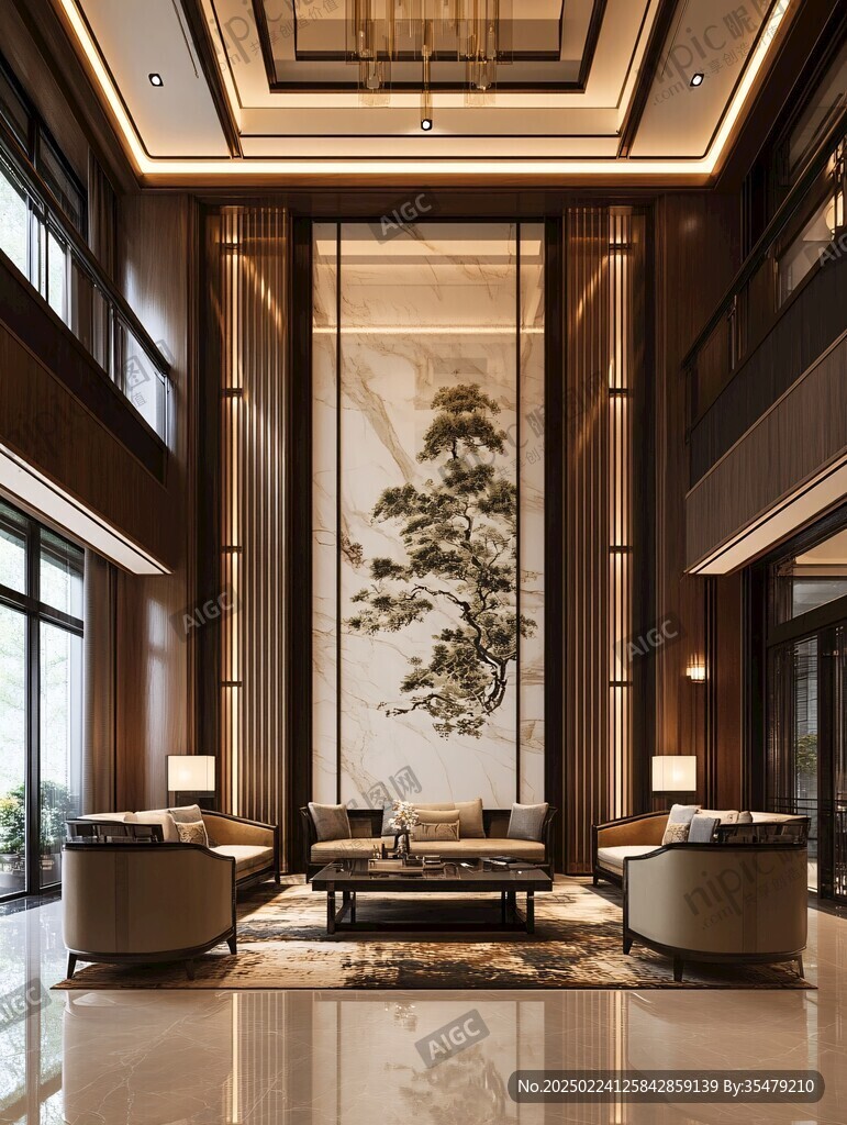 迎客松酒店客厅背景
