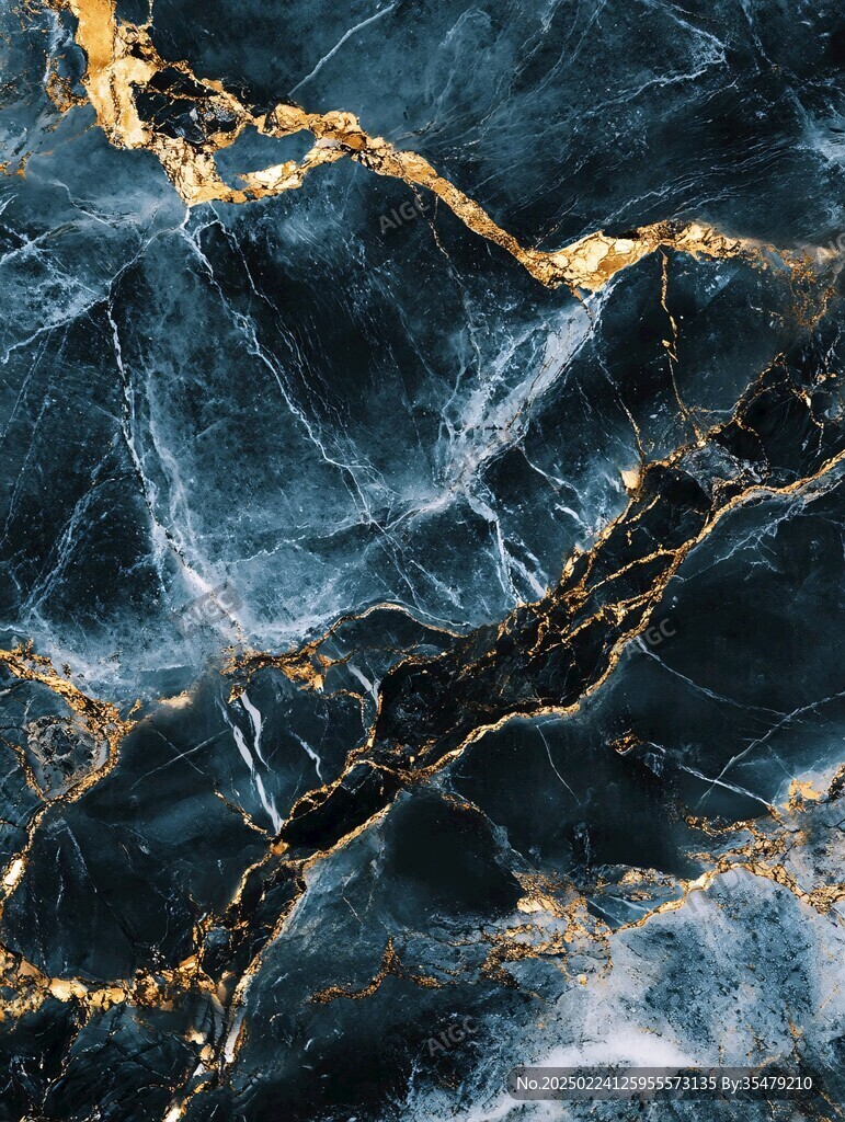 蓝色透光大理石装饰画