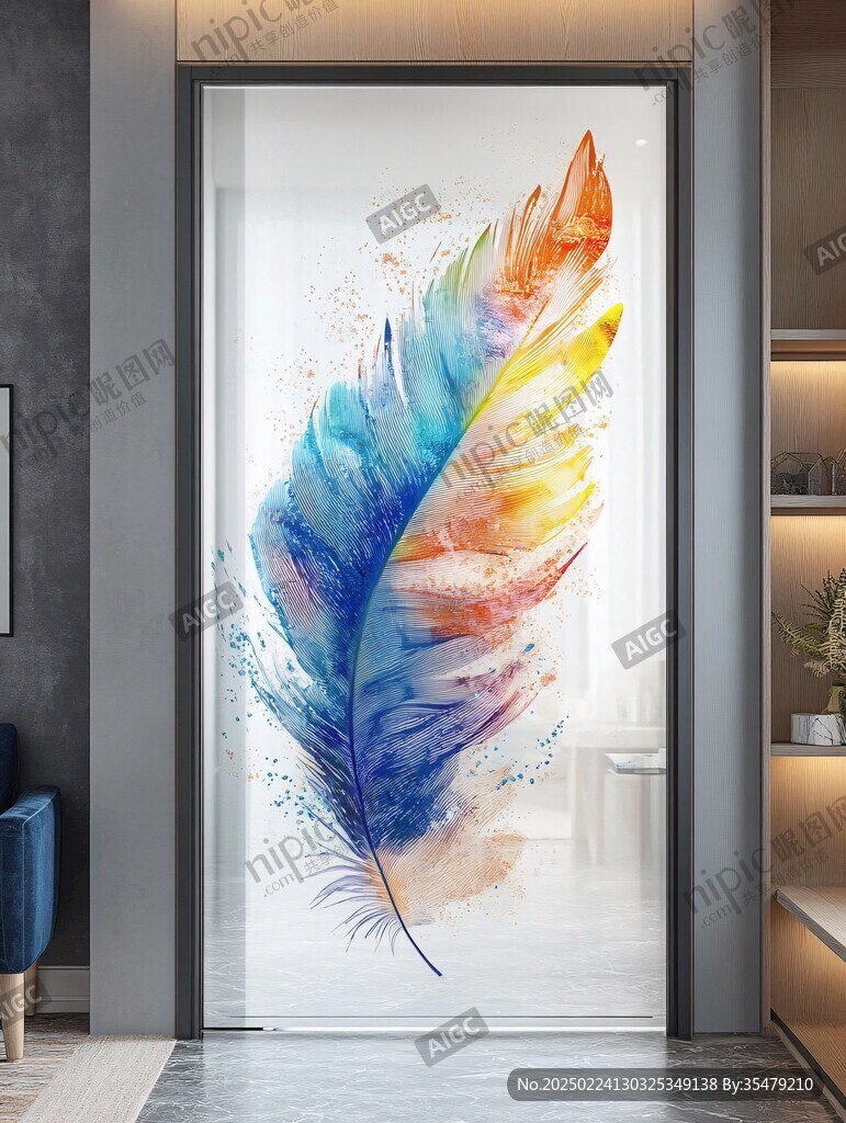 玻璃门装饰画