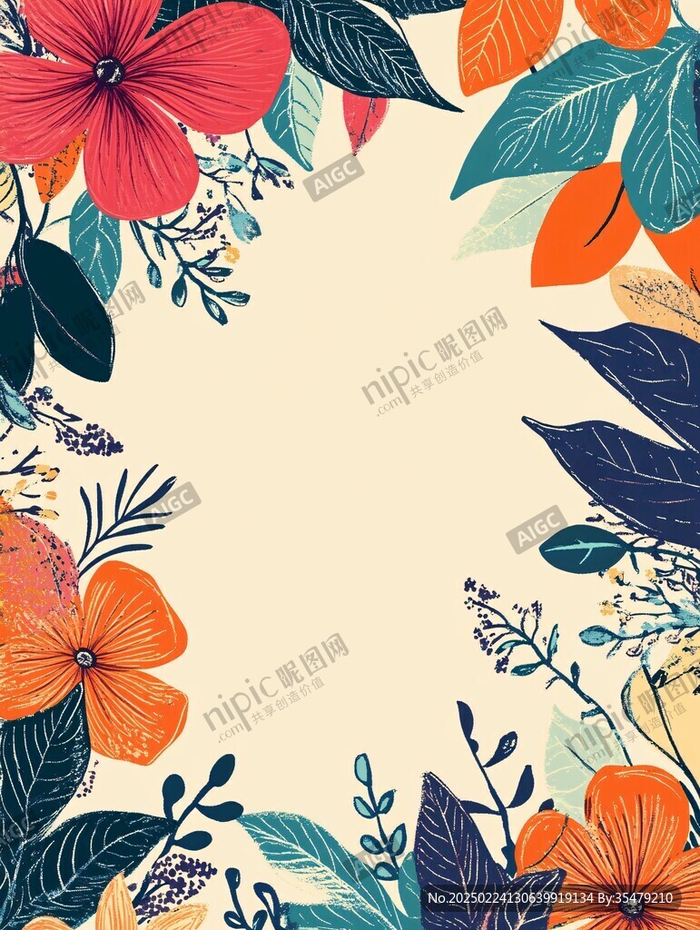 植物背景扁平插画