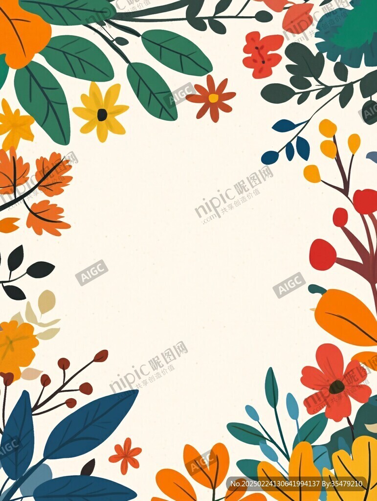 植物背景扁平插画