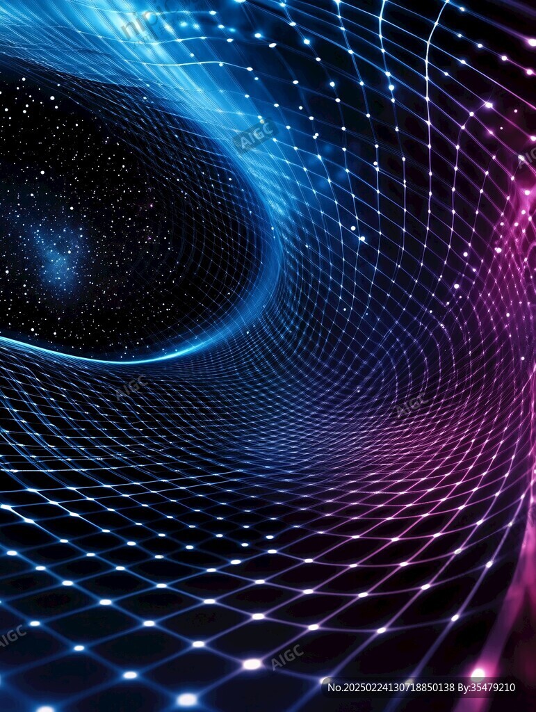 蓝色弯曲唯美科技