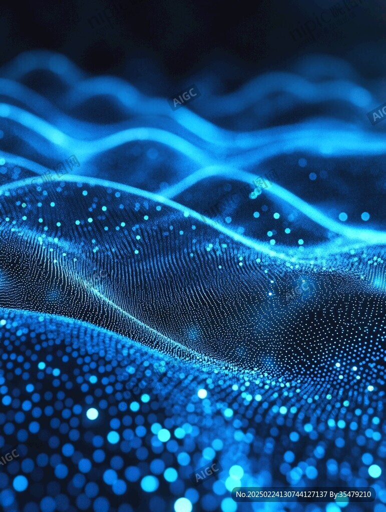 蓝色弯曲唯美科技