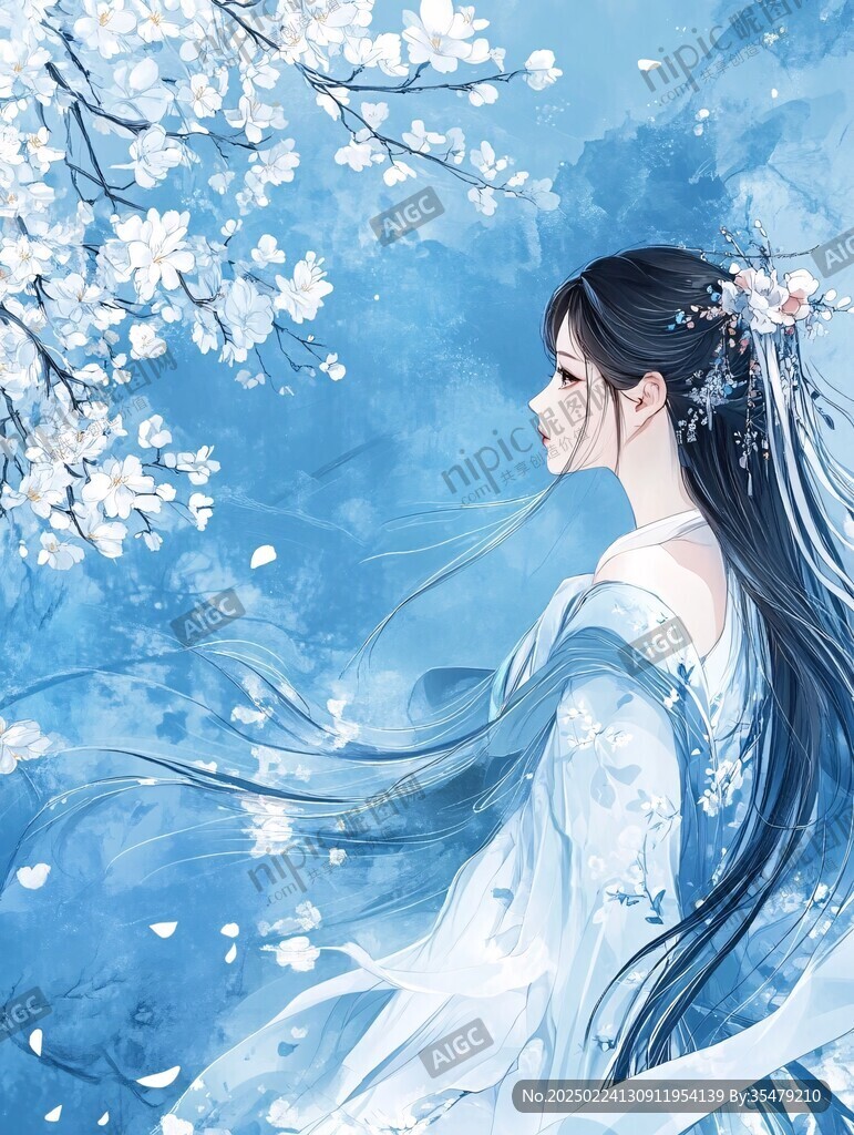 古风美女背影古风少女