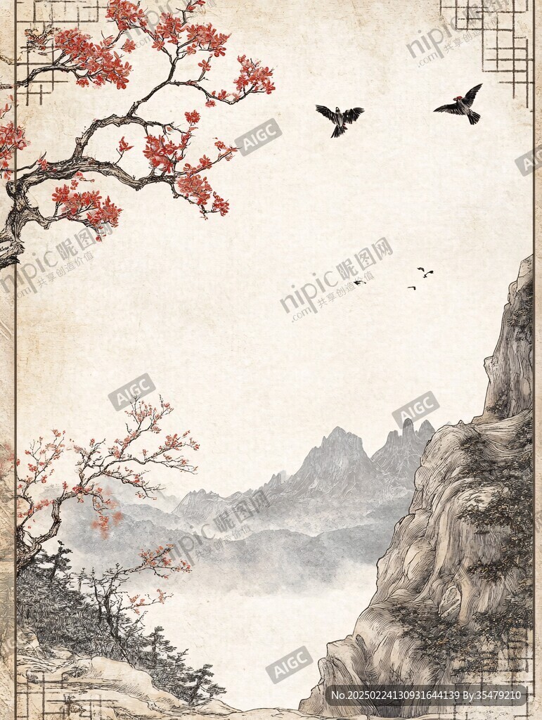 古风古典复古梅花背景
