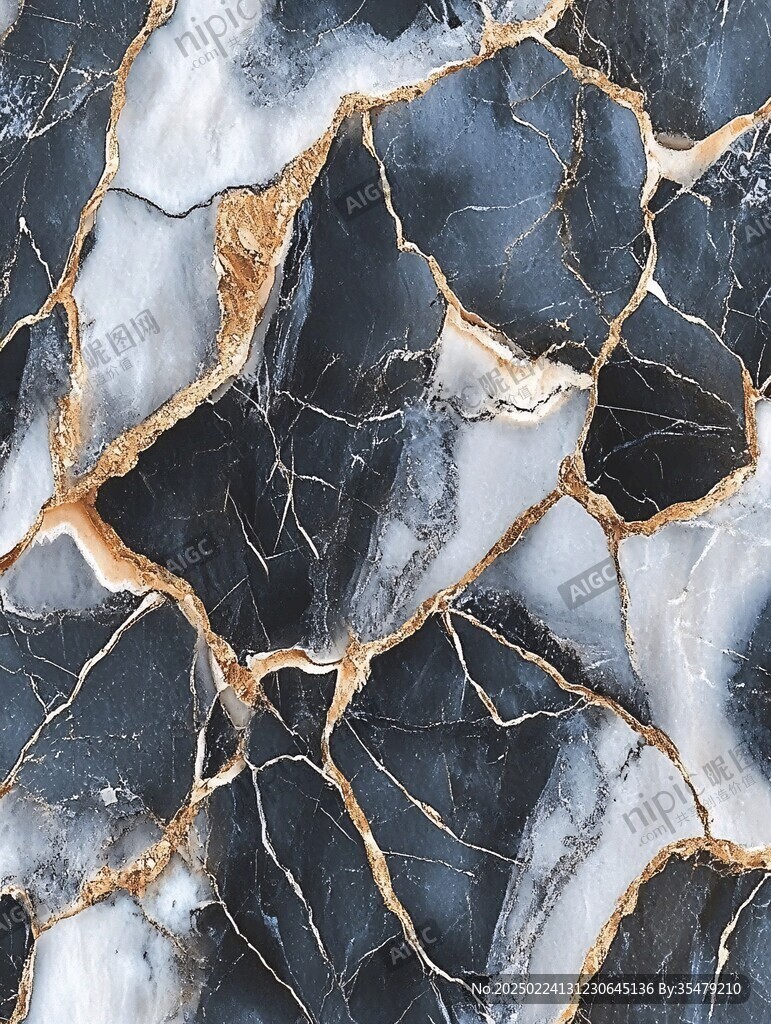 黑金色裂纹透光大理石