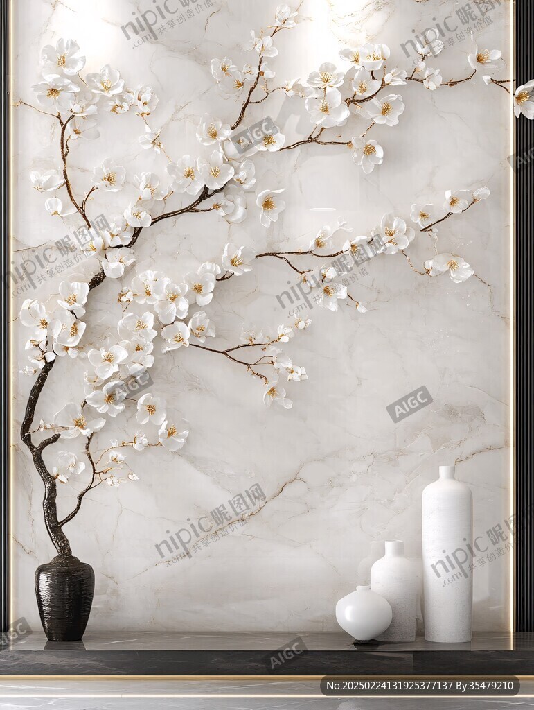 梅花轻奢背景墙