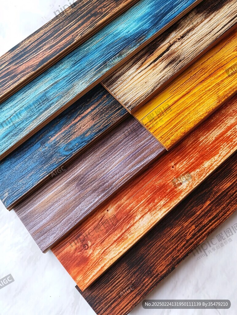多种颜色木板木材