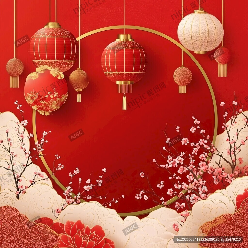 红灯笼春晚背景