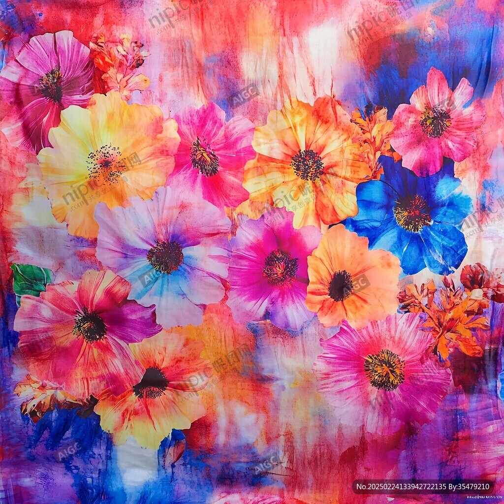 抽象艺术花朵背景画