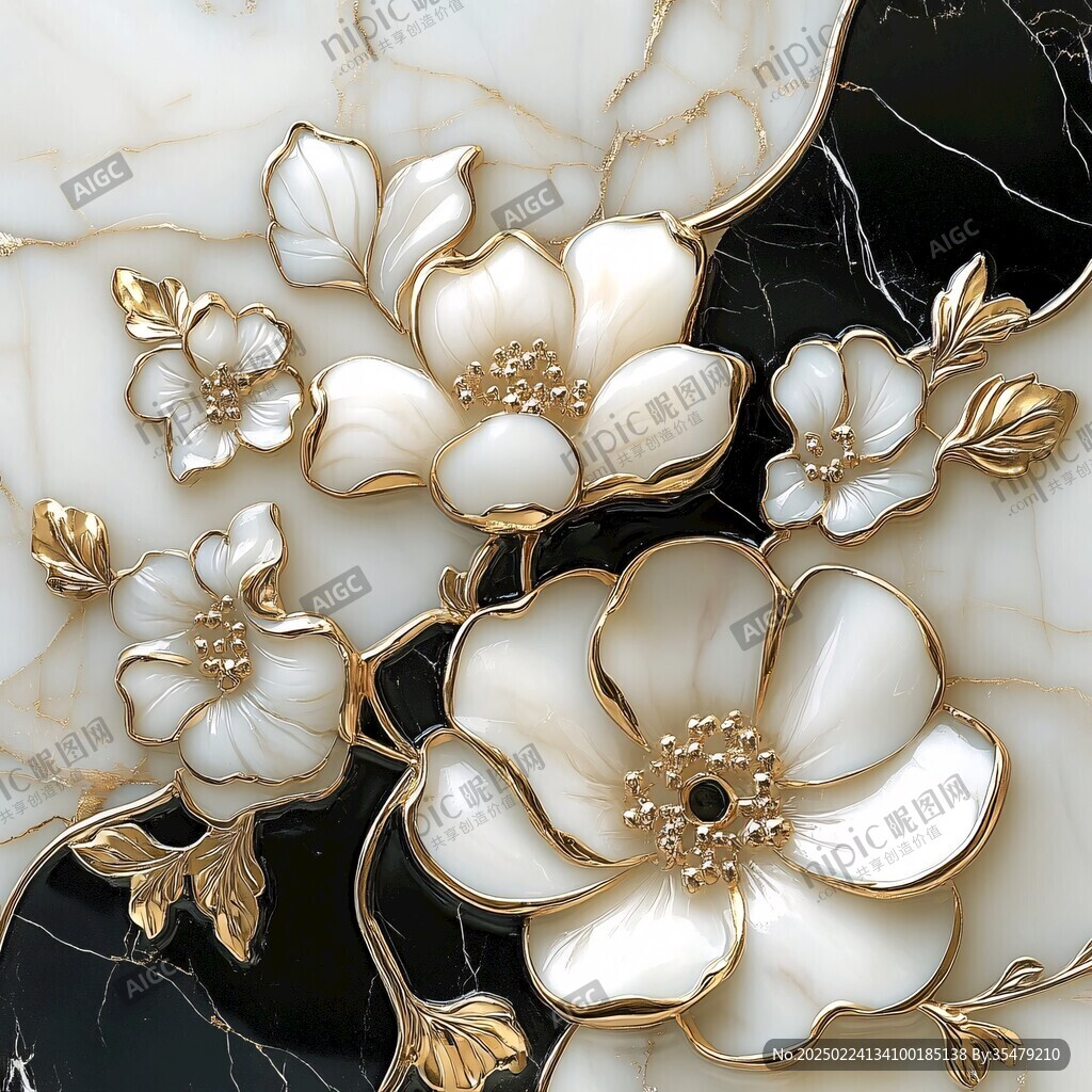 立体手绘金属花卉