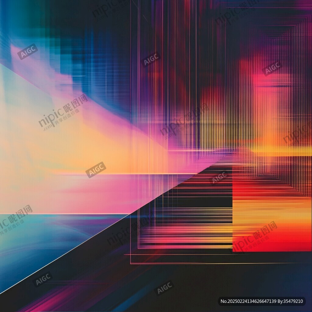 多彩竖线条渐变背景