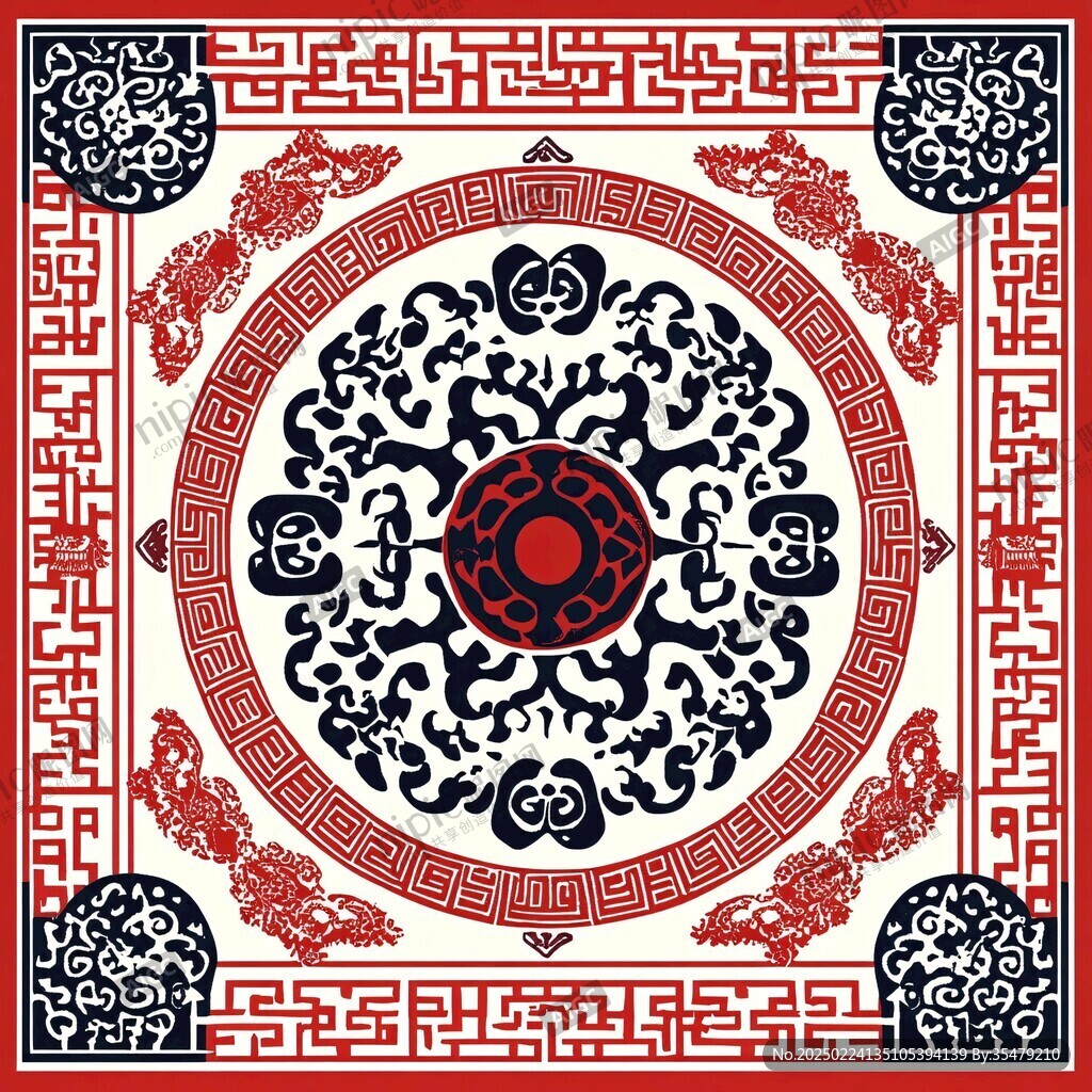 古建团花花纹