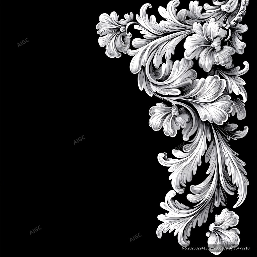 黑色欧式古典花纹