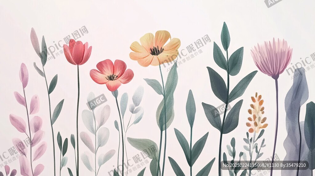 植物背景扁平插画
