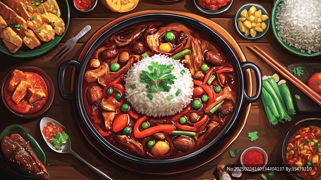 肥肠饭插画