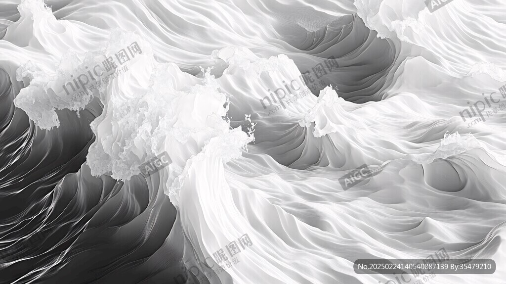 黑白流体画