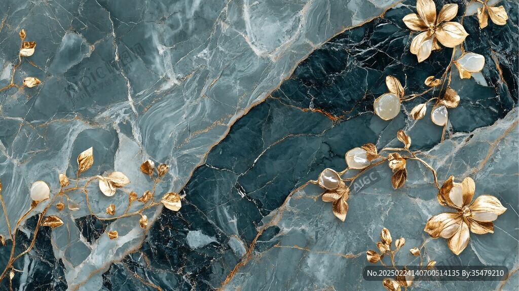 蓝色大理石背景墙