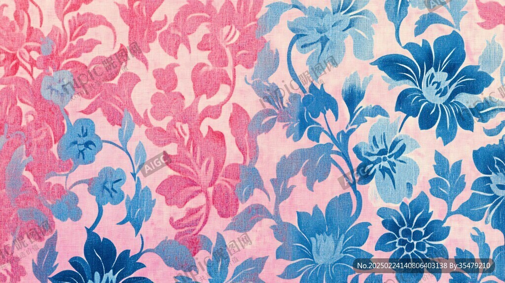 中式风格布料纹理花卉