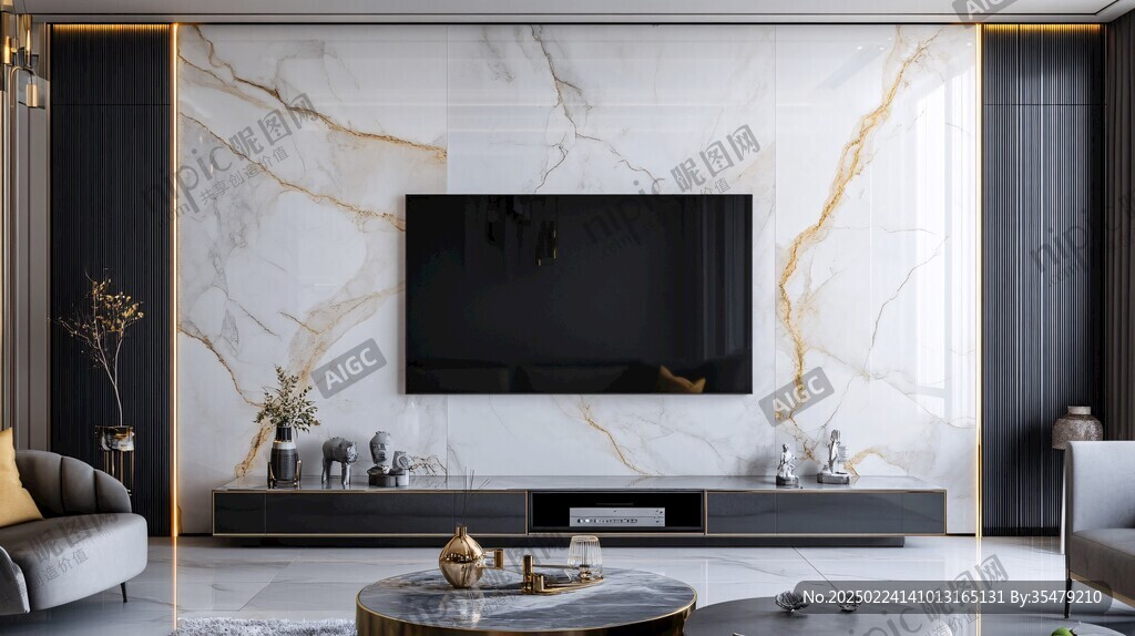 轻奢大理石背景墙