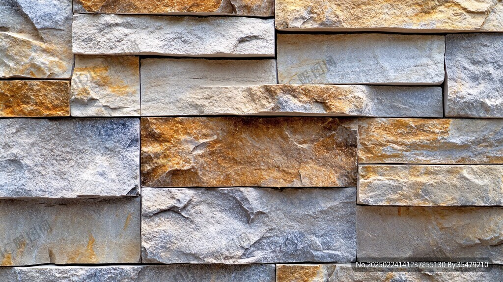 黄色石片装饰墙