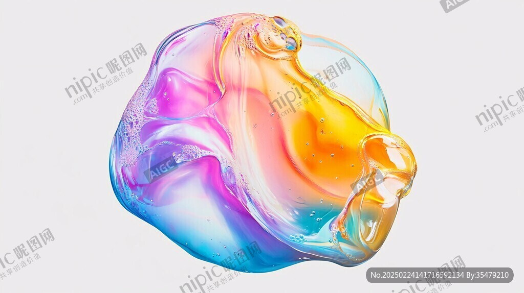 肌理彩色流体