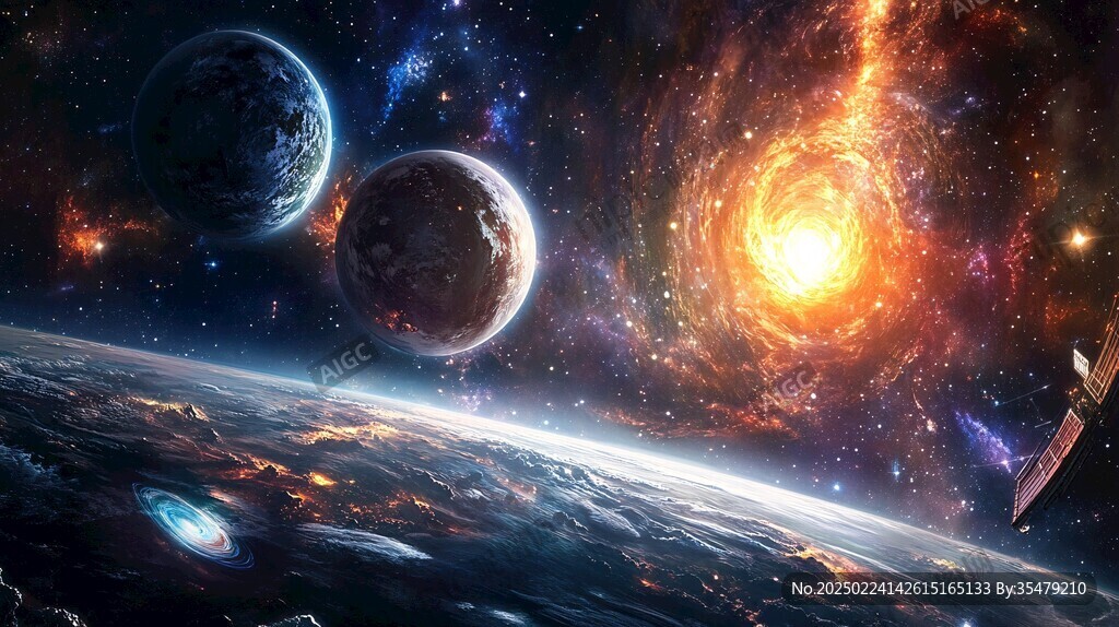 唯美宇宙会议背景