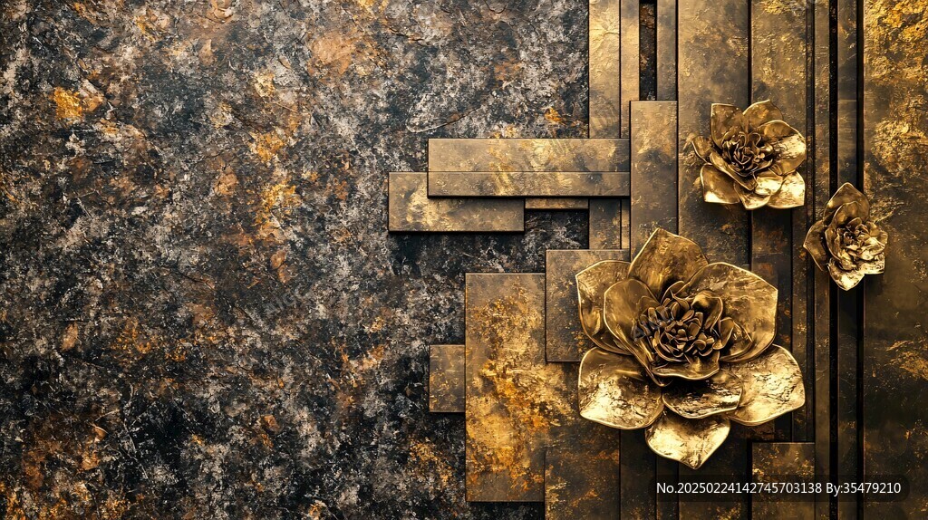 金色立体纹理背景墙