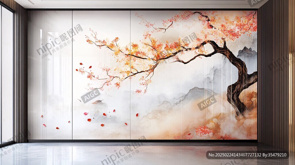 梅花轻奢背景墙