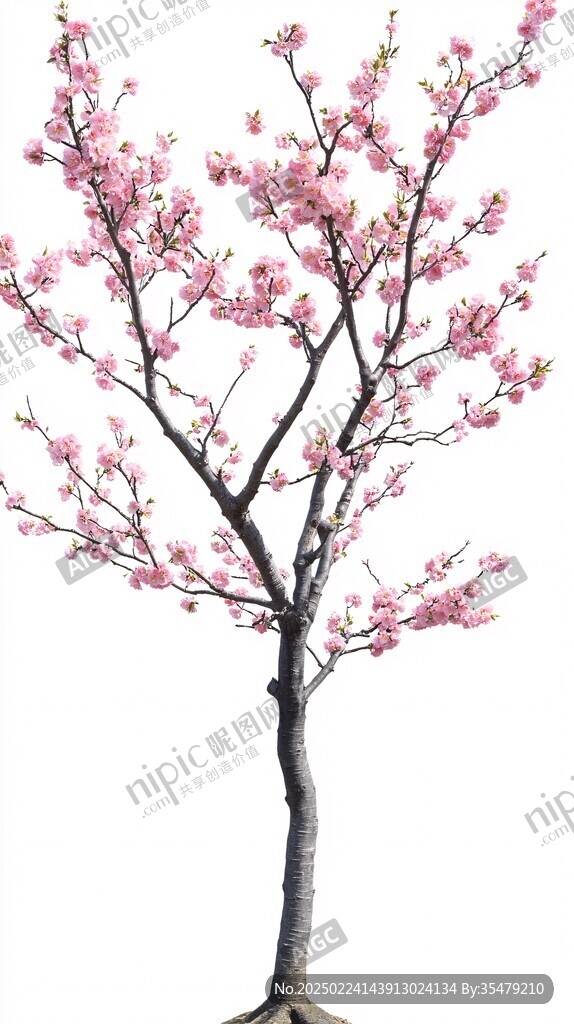 桃花桃枝桃树素材