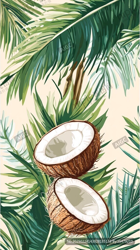 手绘夏威夷果插画