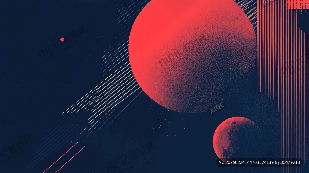 红色背景kv探索宇宙