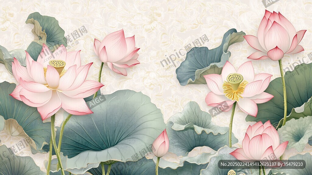 3d荷花背景