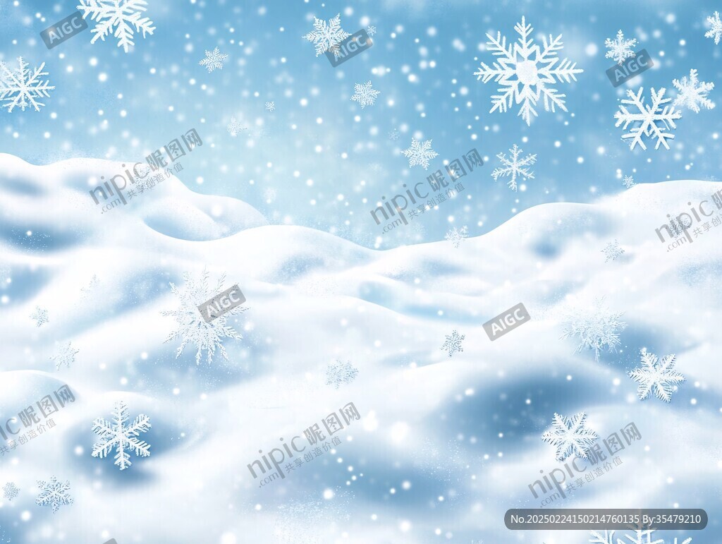漫天雪花插画