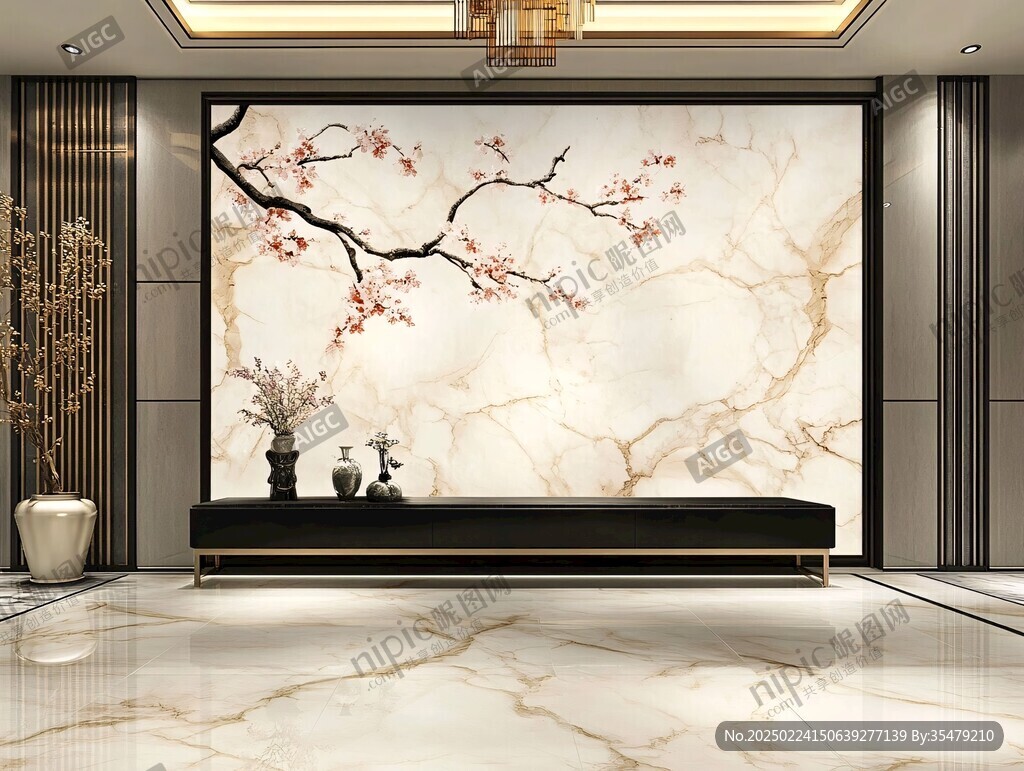 梅花轻奢背景墙