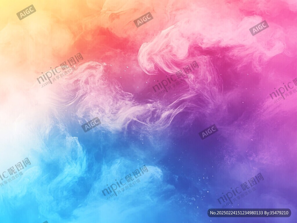 彩色烟雾晕染梦幻墨迹