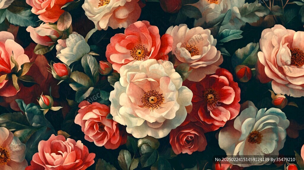 3d立体花卉牡丹