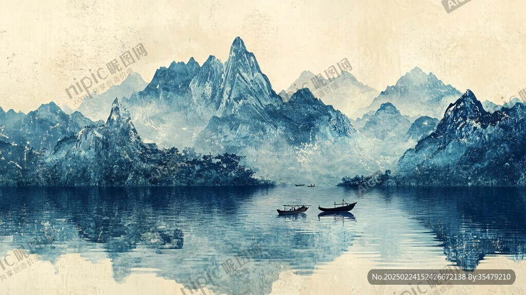 新中式金色山水