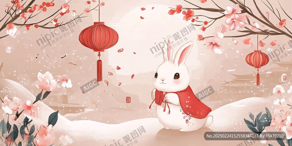兔年贺图插画