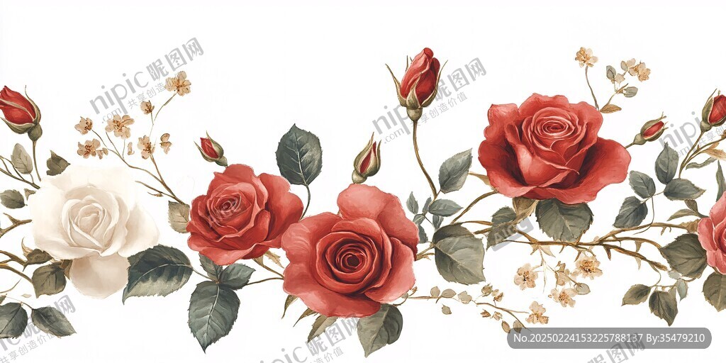 手绘质感玫瑰花
