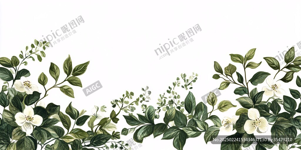 水彩四照花