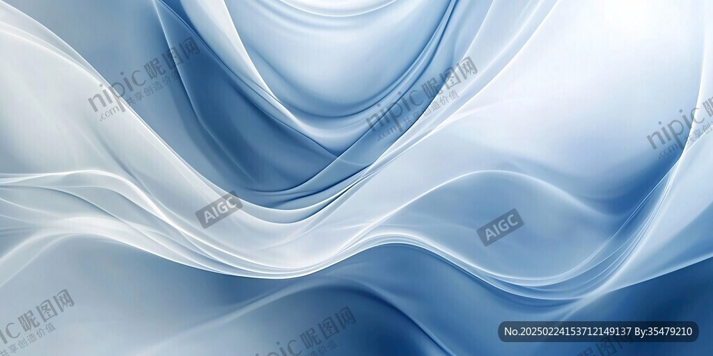 蓝色动感丝绸背景