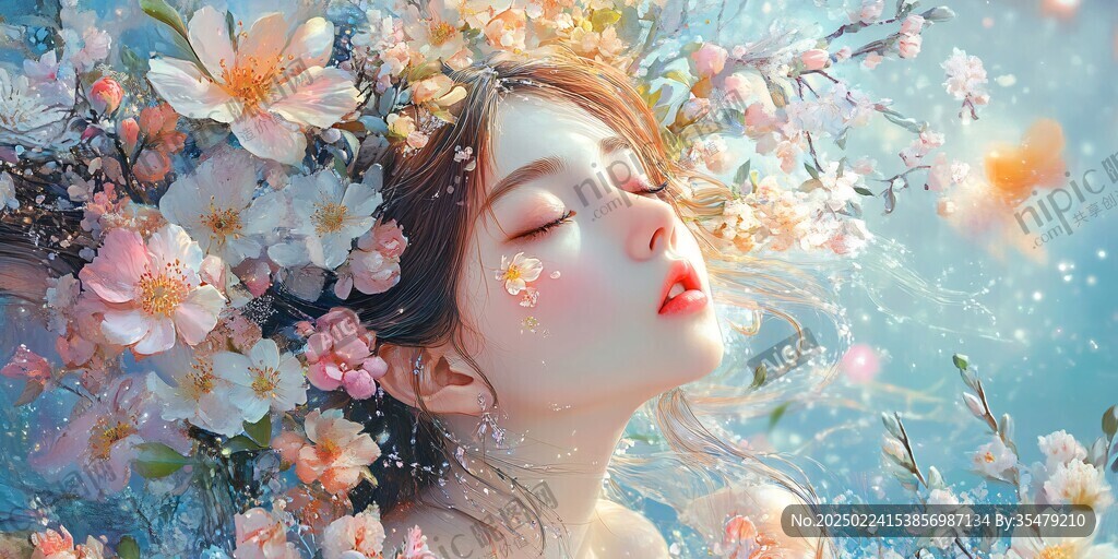 唯美少女与花系列