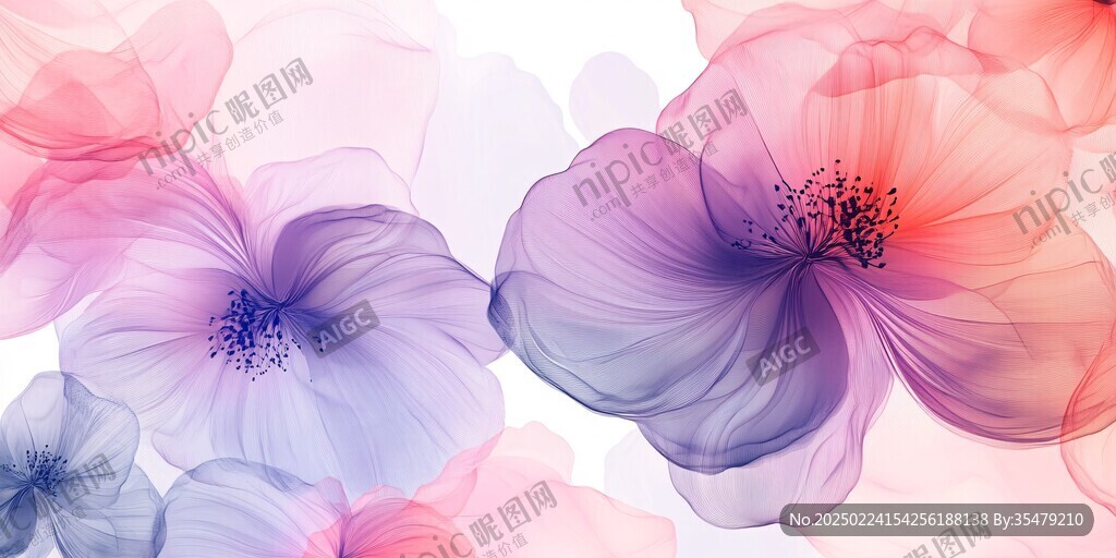 渐变风花朵