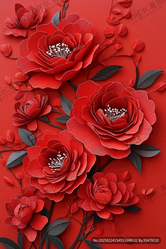 3d牡丹花卉