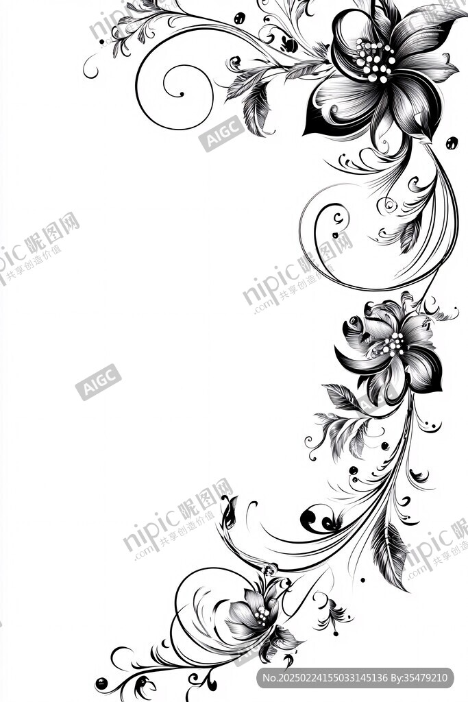 黑白花纹边框