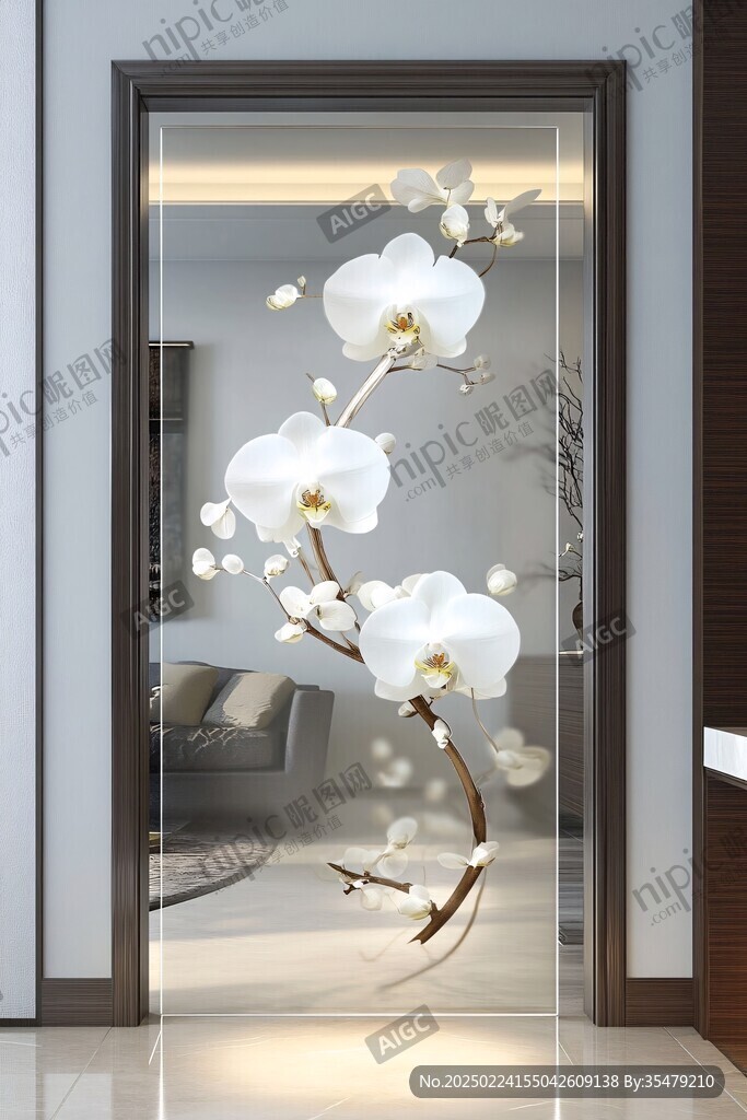 玻璃门装饰花