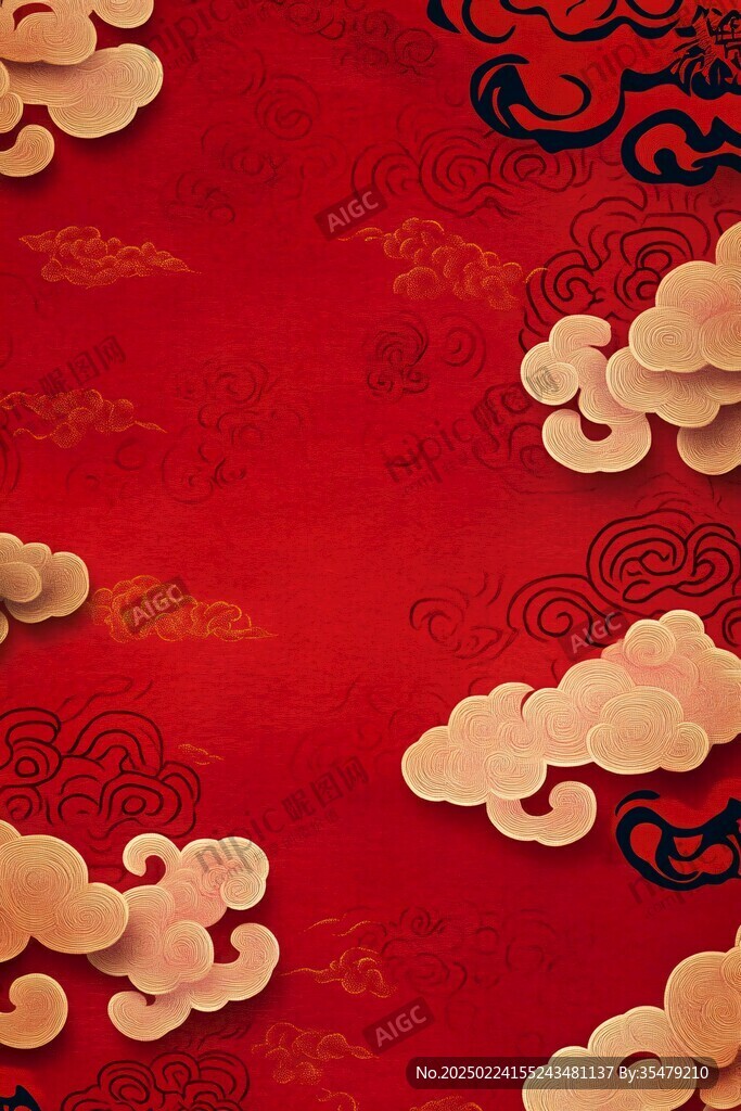 红色云纹