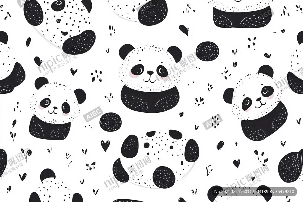 熊猫无缝画